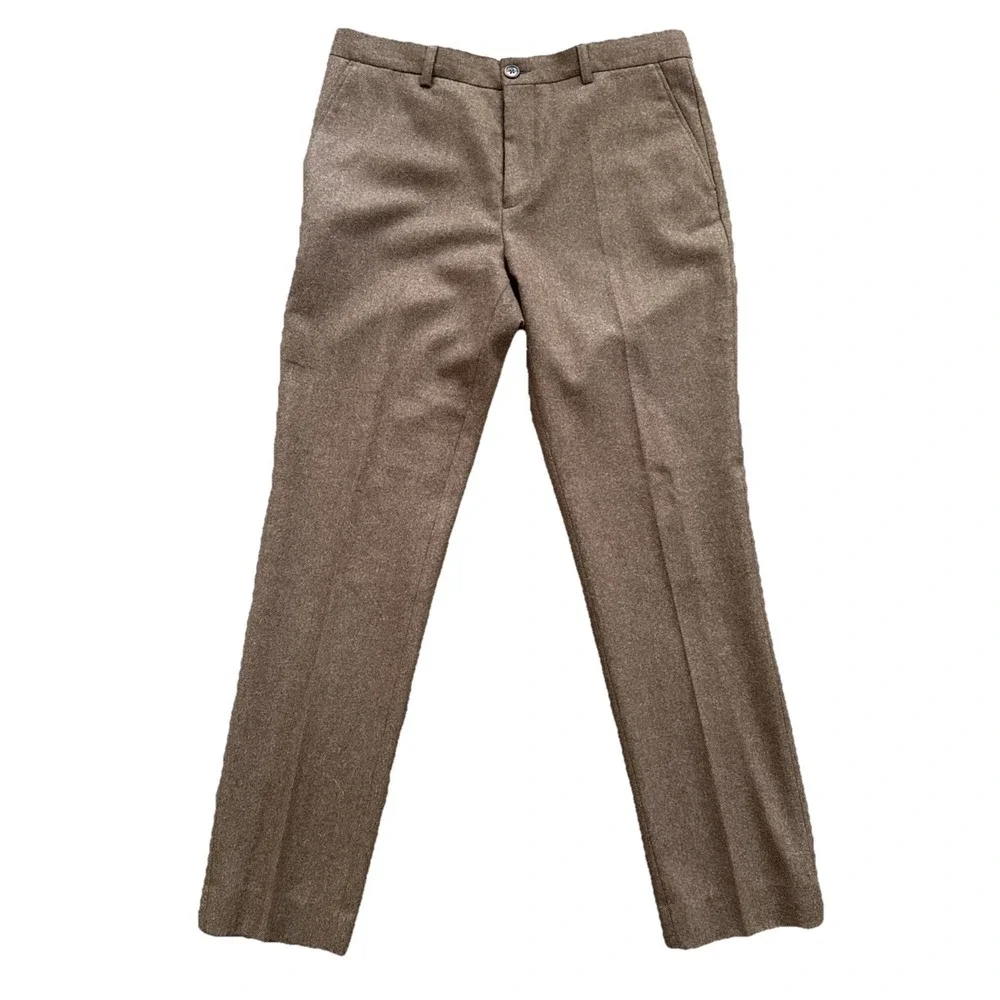 Wills Huckberry Stretch Wool Suit 40S Blazer 34x31 Pants Heather Brown 2 Piece